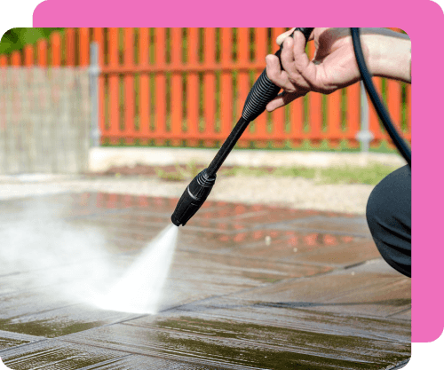 Pressure Washing A Wooden Deck
