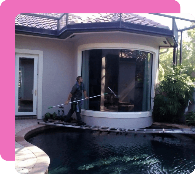 Skilled Professional Cleaning Curved Glass Windows