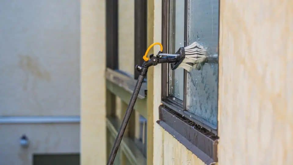 Window Cleaning With Professional Tool